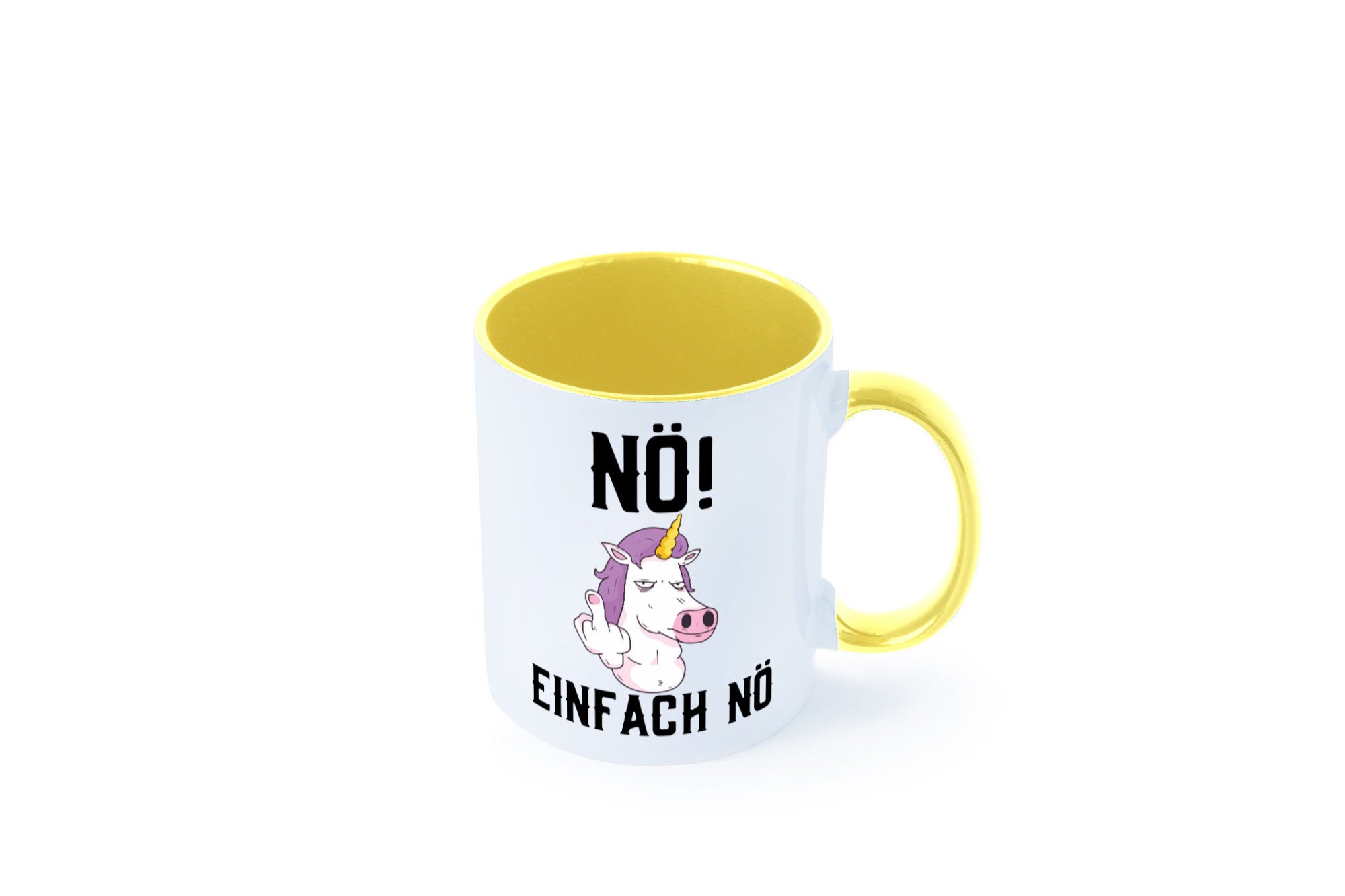 Einfach Nö | Keinen Bock Einhorn Mittelfinger Comic Geschenkidee Humor Tasse