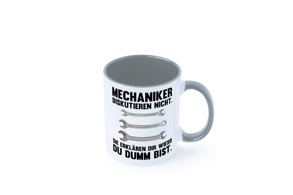Mechaniker Diskutieren nicht sie erklären nur wieso Geschenkidee Tierliebhaber Tasse