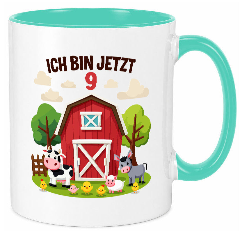 9. Geburtstag | 8 Jahre Bauernhof und Tiere Humor Geschenkidee Tasse