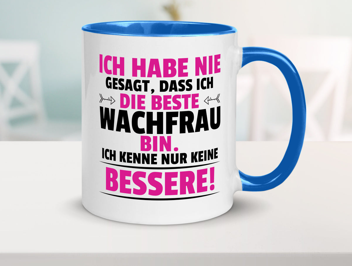 Die Beste Wachfrau | Wachpersonal Nachtwächter lustig Humor Geschenkidee Tasse
