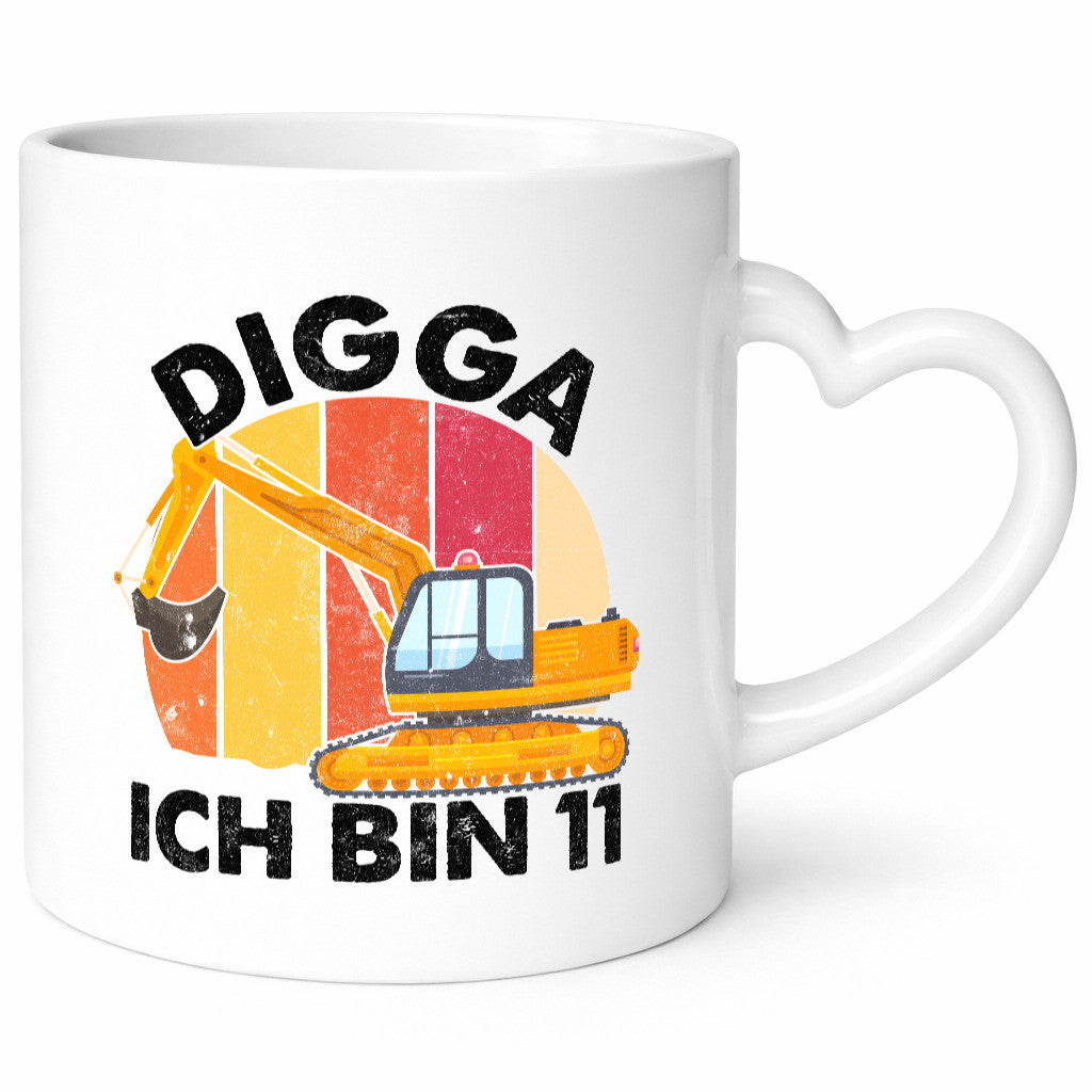 11. Geburtstag | 11 Jahre Bagger Digga Geschenkidee Humor Tasse