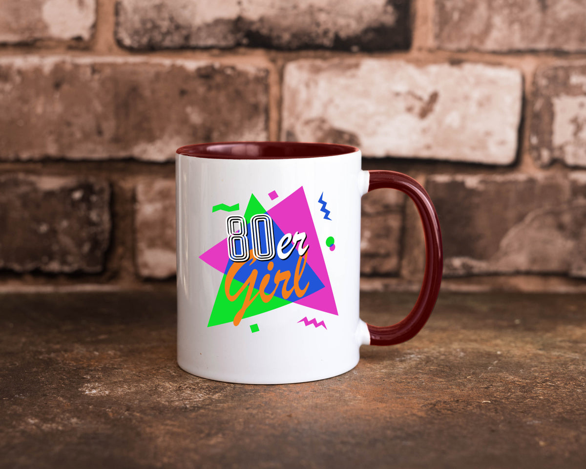 80er Girl - Jahre bunt + verrückt retro Humor Geschenkidee Tasse