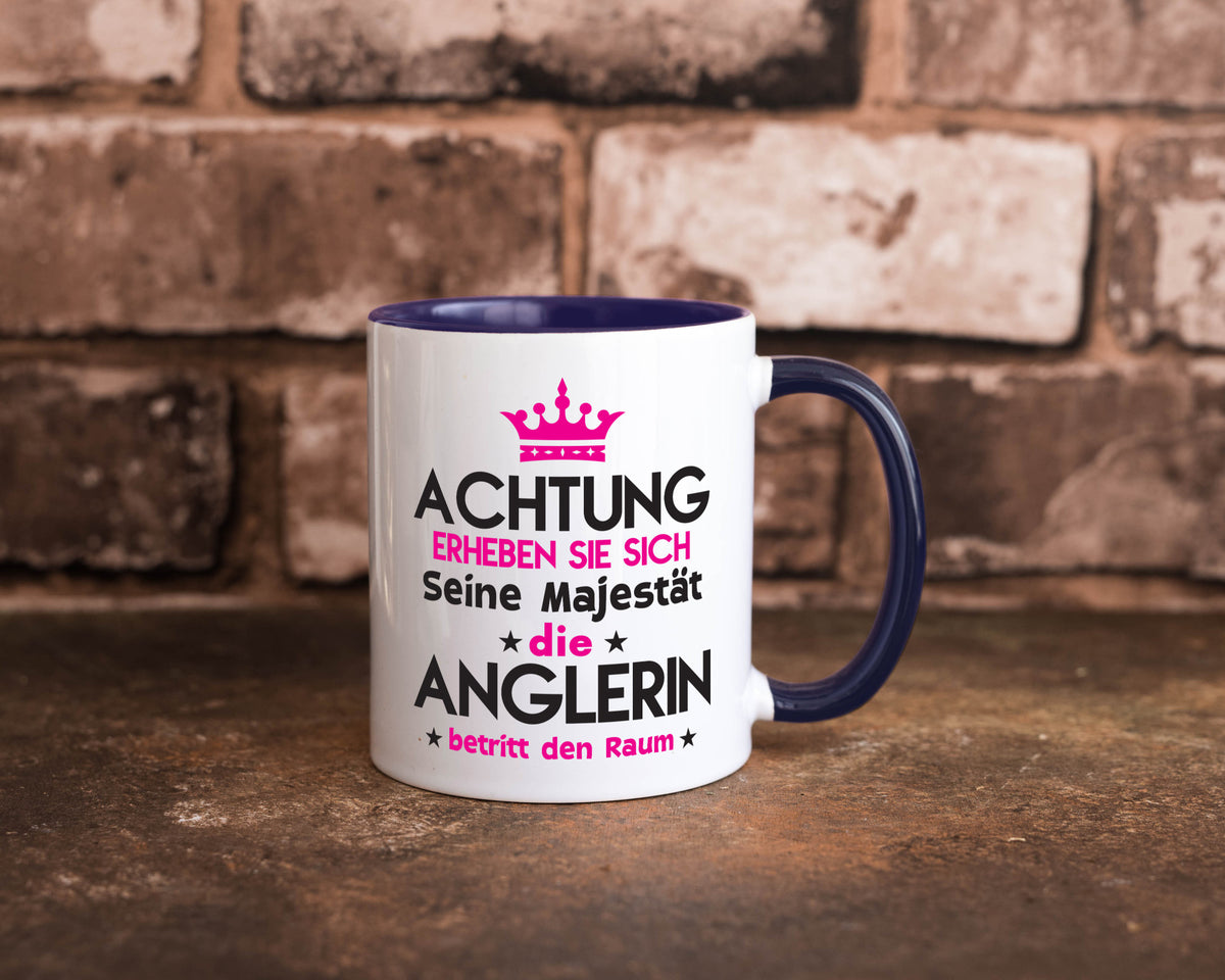 Seine Majestät Anglerin | Angeln Fischerin lustiger Spruch Geschenk Humor Tasse