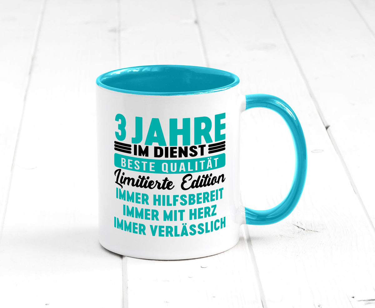 3 Jahre im Dienst | Jubiläum Arbeit v5 lustig Kollegen Büro Geschenk Tasse