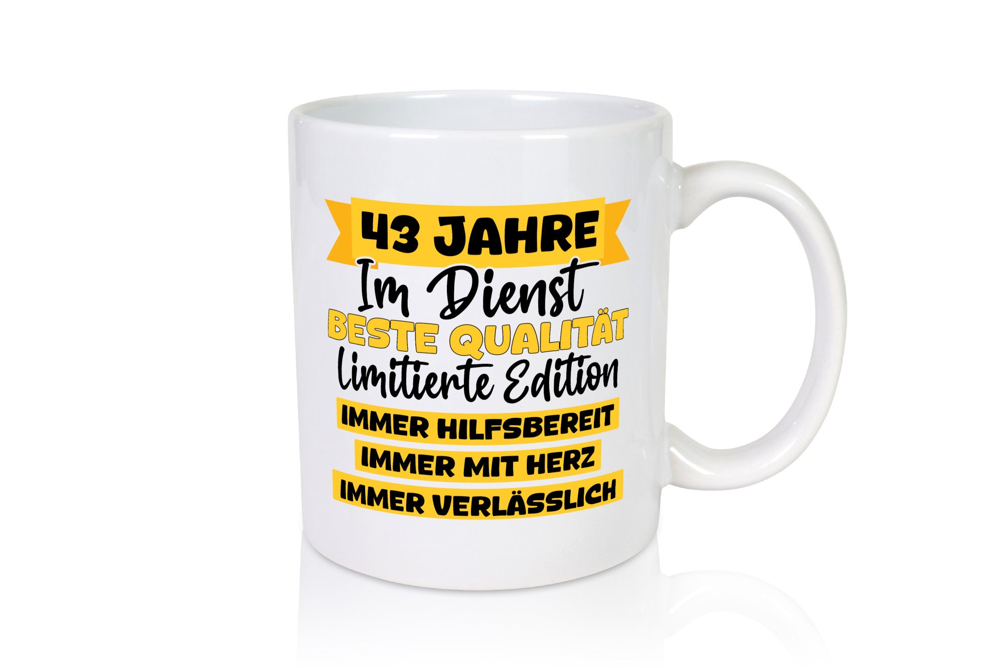 43 Jahre im Dienst | Jubiläum Arbeit v8 lustig Kollegen Büro Geschenk Tasse
