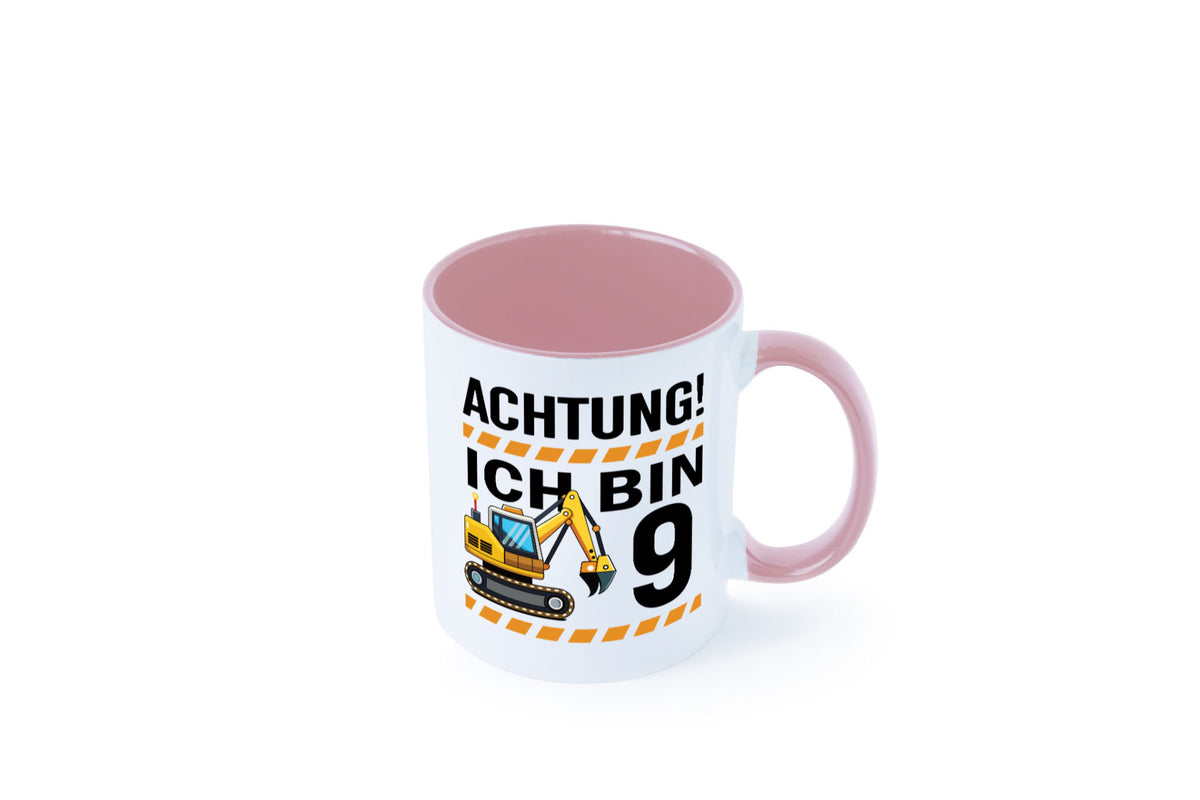 9 Geburtstag Ich bin | Bagger Junge lustiger Spruch Geschenk Geschenkidee Tasse