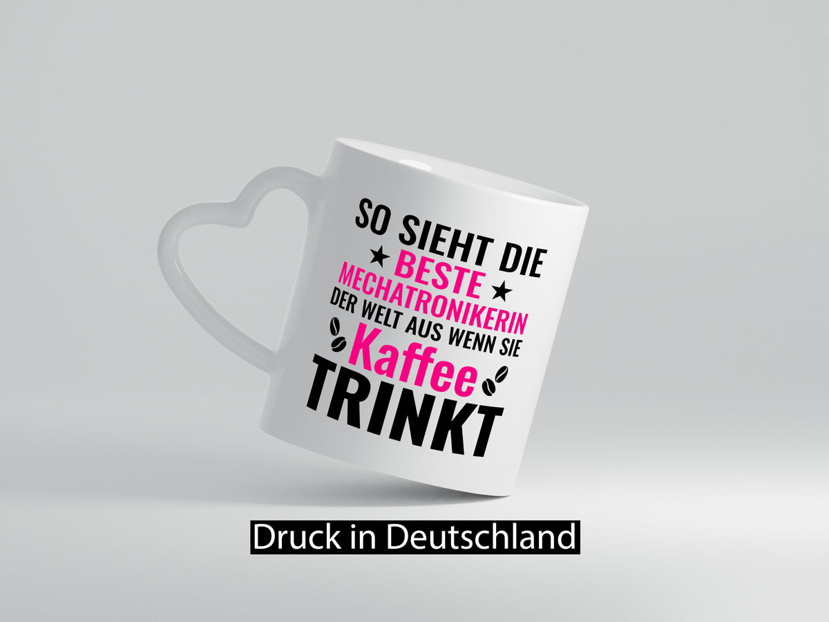 Kaffee trinkt: Mechatronikerin | KFZ Werkstatt lustiger Spruch Geschenk Humor Tasse
