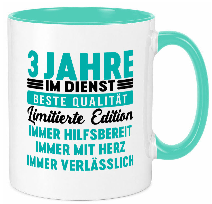 3 Jahre im Dienst | Jubiläum Arbeit v5 lustig Kollegen Büro Geschenk Tasse