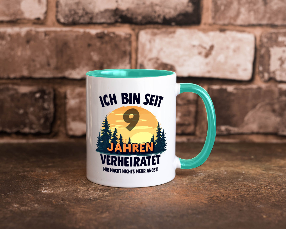 Ich bin Verheiratet | 9. Hochzeitstag Ehepaar v2 Geschenkidee Humor Tasse