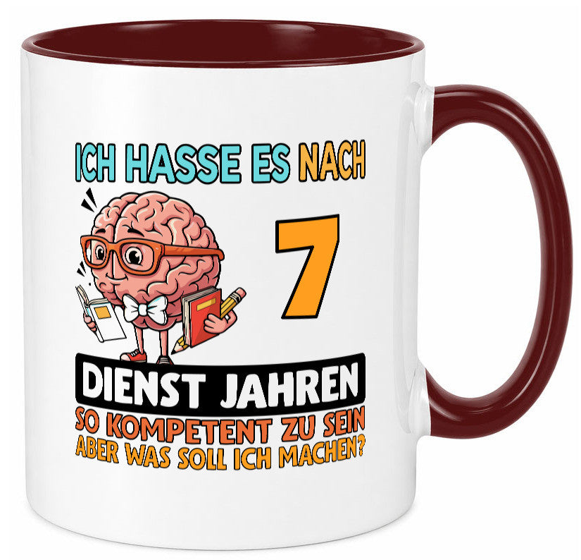 7 Dienstjahre | Arbeit Kompetent lustig Kollegen Büro Geschenk Tasse