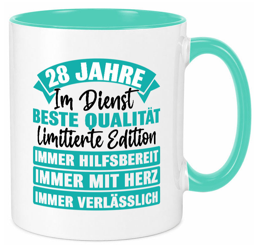 28 Jahre im Dienst | Jubiläum Arbeit lustig Kollegen Büro Geschenk Tasse