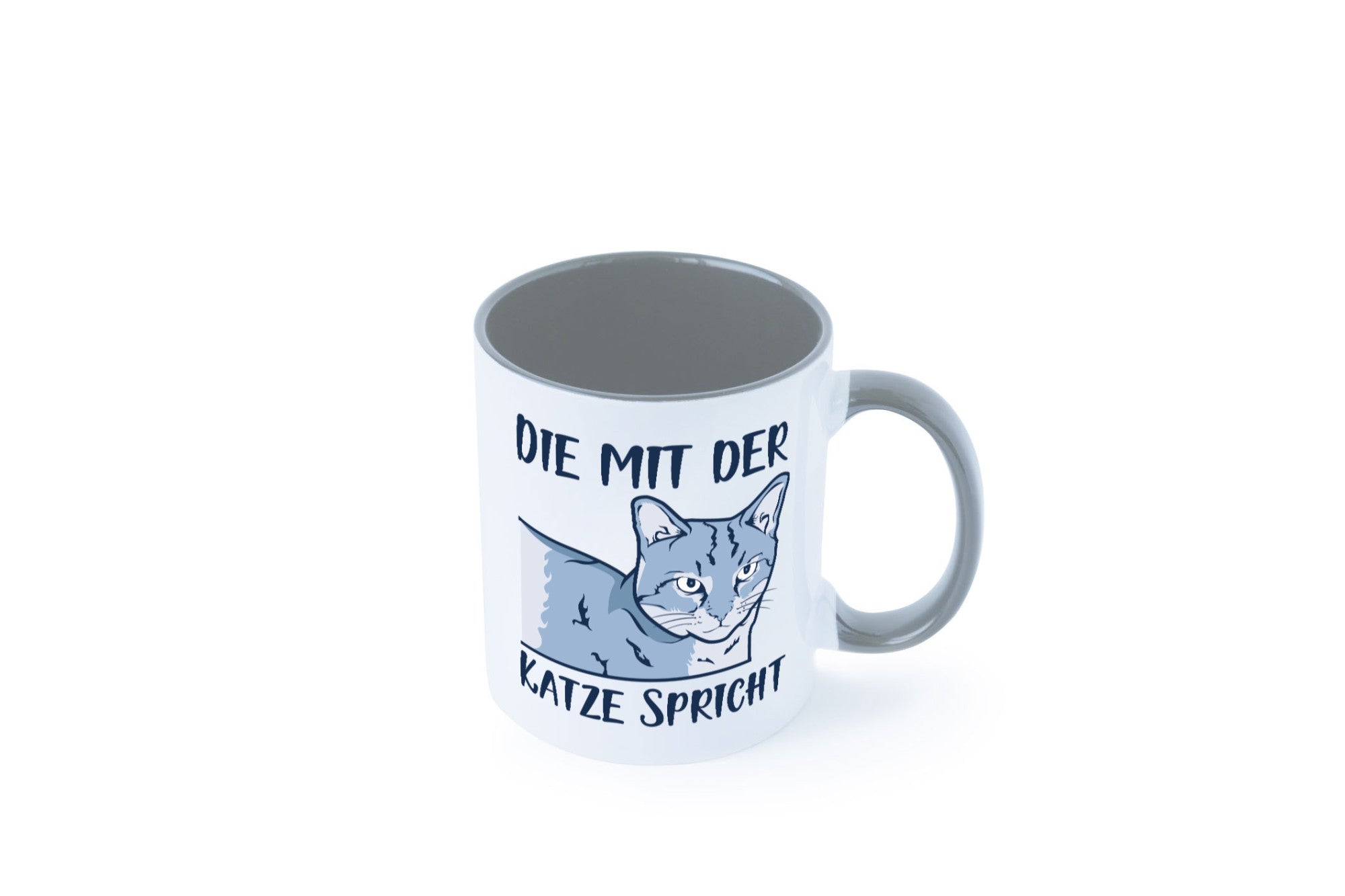 Die mit der Katze spricht | Humor Tierliebhaber Geschenkidee Tasse