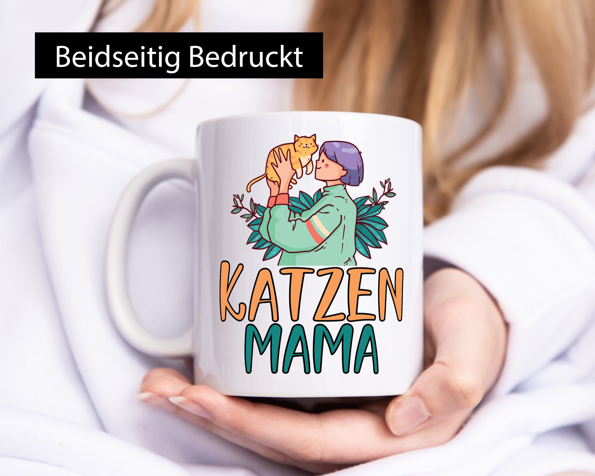 Katzenmama | Katze Mensch Pflanze lustig Familie Geschenkidee Geschenk Tasse