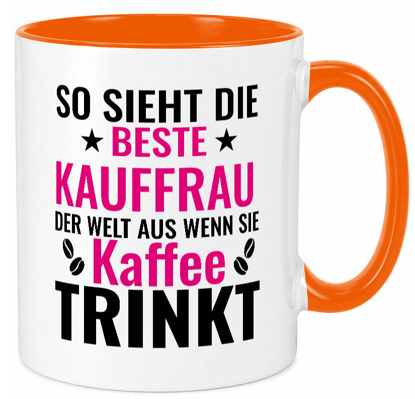 Kaffee trinkt: Kauffrau | Kauffrauen lustiger Spruch Geschenk Humor Tasse