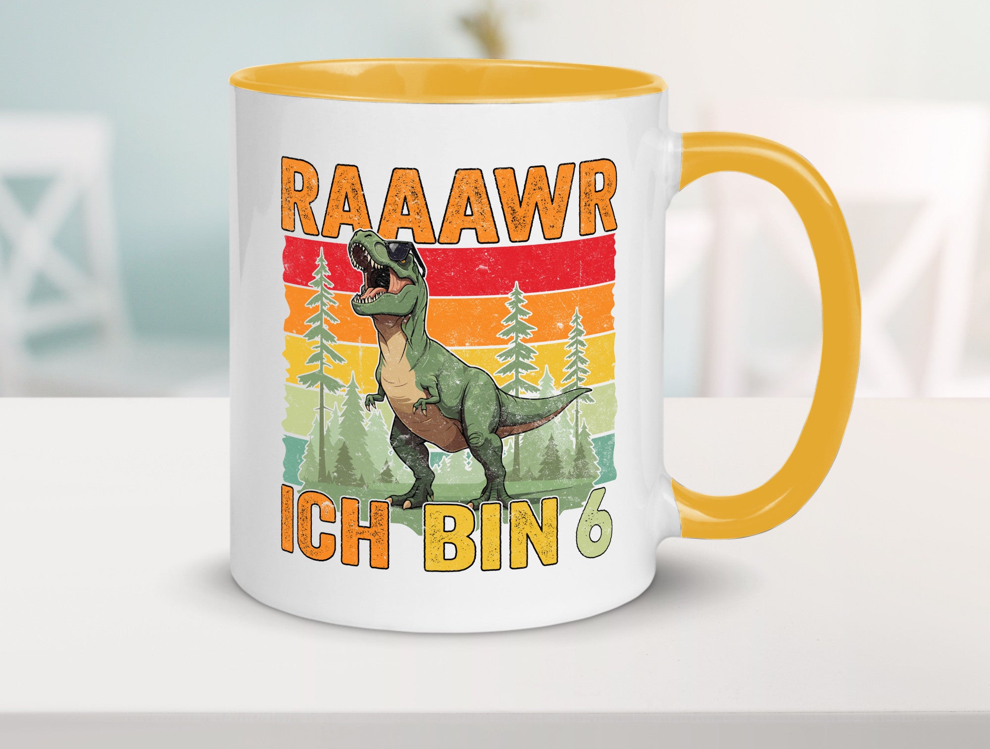 6. Geburtstag | 6 Jahre rarrrr ich bin Dinosaurier Humor Geschenkidee Tasse