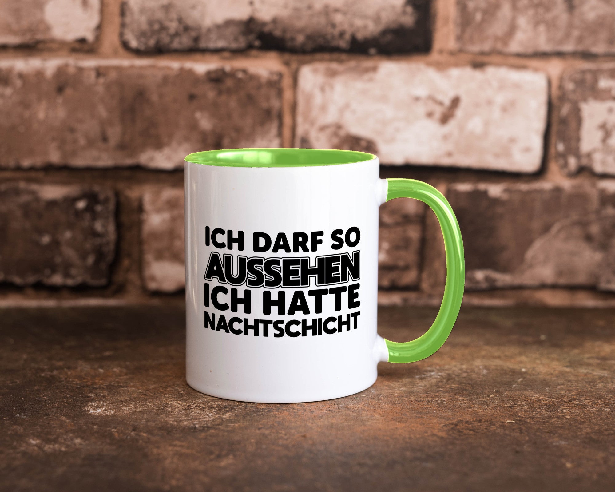 Ich darf so aussehen | Nachtschicht Arbeit lustig Kollegen Büro Geschenk Tasse