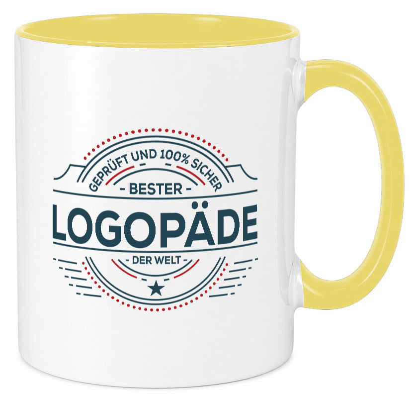 Geprüft und sicher: Logopäde | Sprachtherapie Geschenkidee Humor Tasse