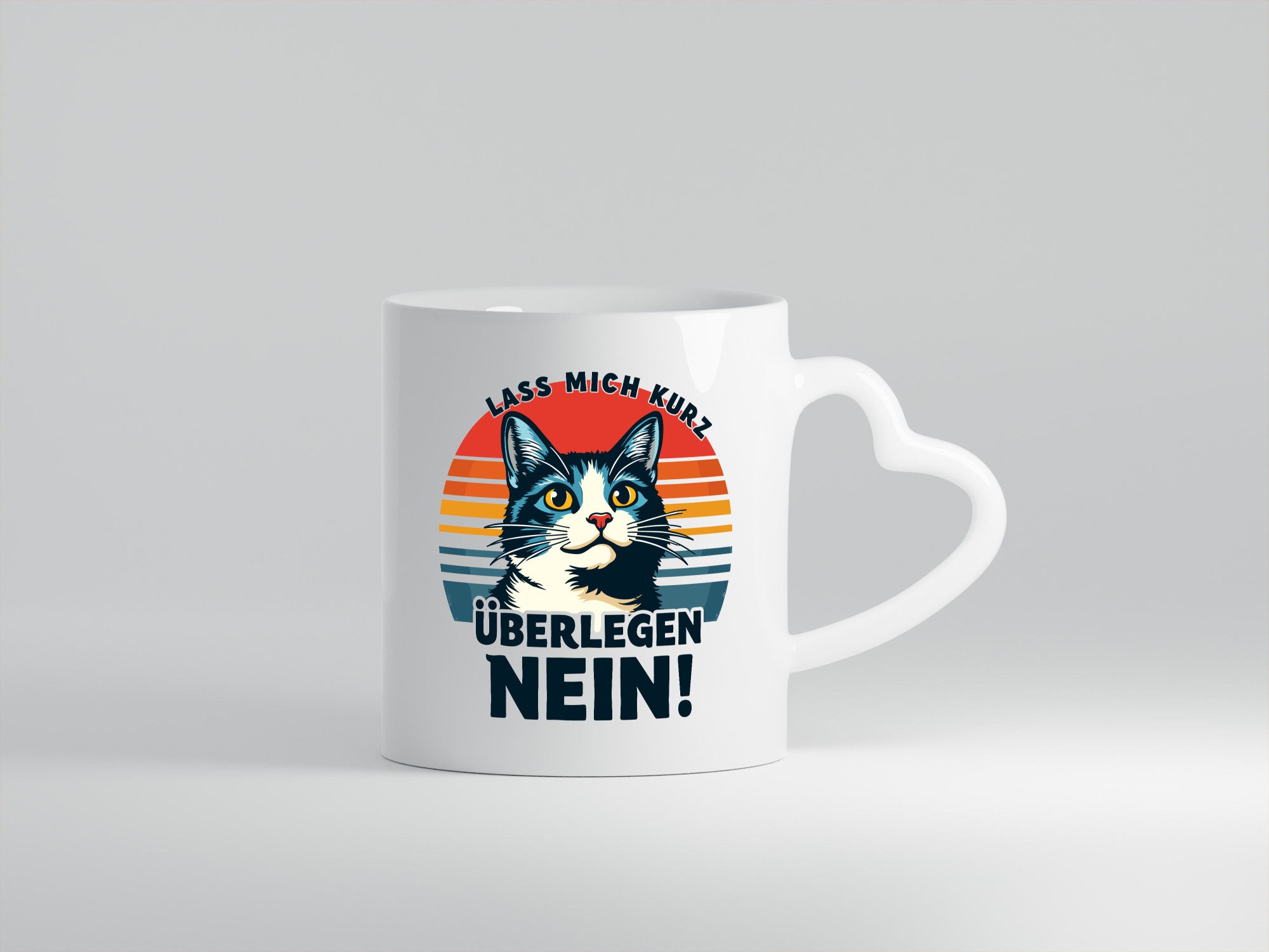 Lass mich kurz überlegen - Nein | Böse Katze Retro lustiger Spruch Geschenk