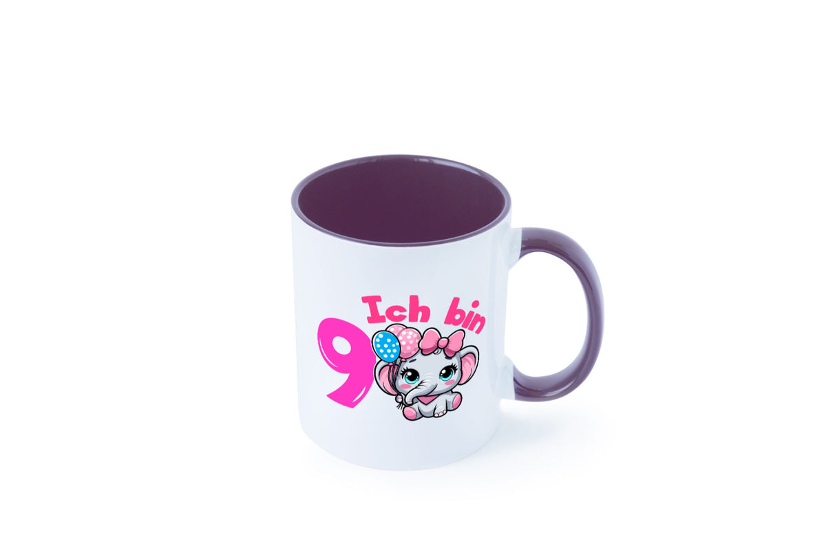 9. Geburtstag | 9 Jahre Elefant Mädchen Geschenk Geschenkidee lustiger Spruch Tasse