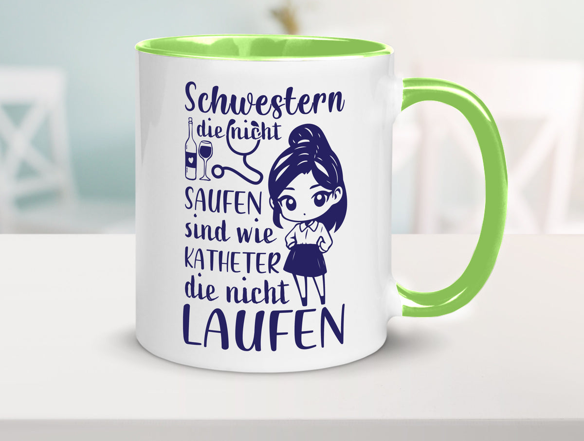 Schwestern die nicht saufen | Krankenschwester Alkolhol Geschenkidee Humor Tasse