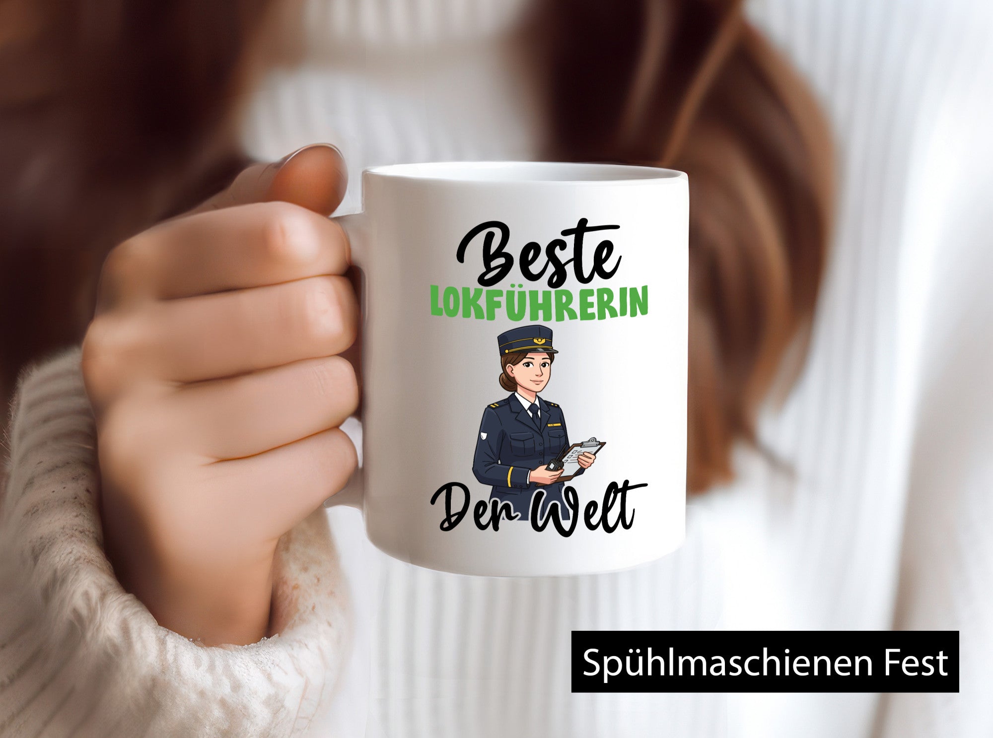 Beste Lokführerin | Zug Beruf v2 Humor Arbeit Kollegen Büro Geschenkidee Tasse