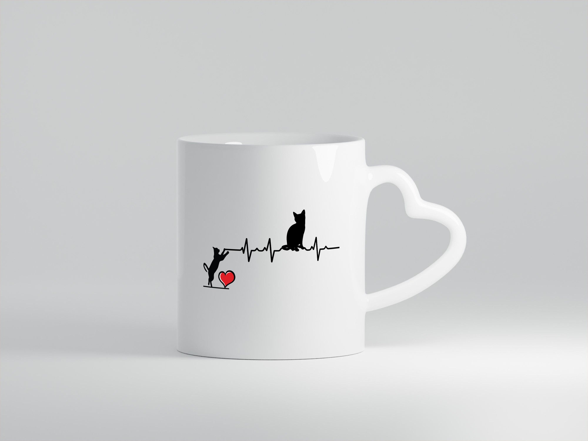 Katzen | Herz Herzschlag Humor Tierliebhaber Geschenkidee Tasse