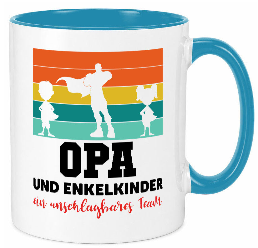 Opa und Enkelkinder ein unschlagbares Team Geschenkidee Familie Humor Tasse