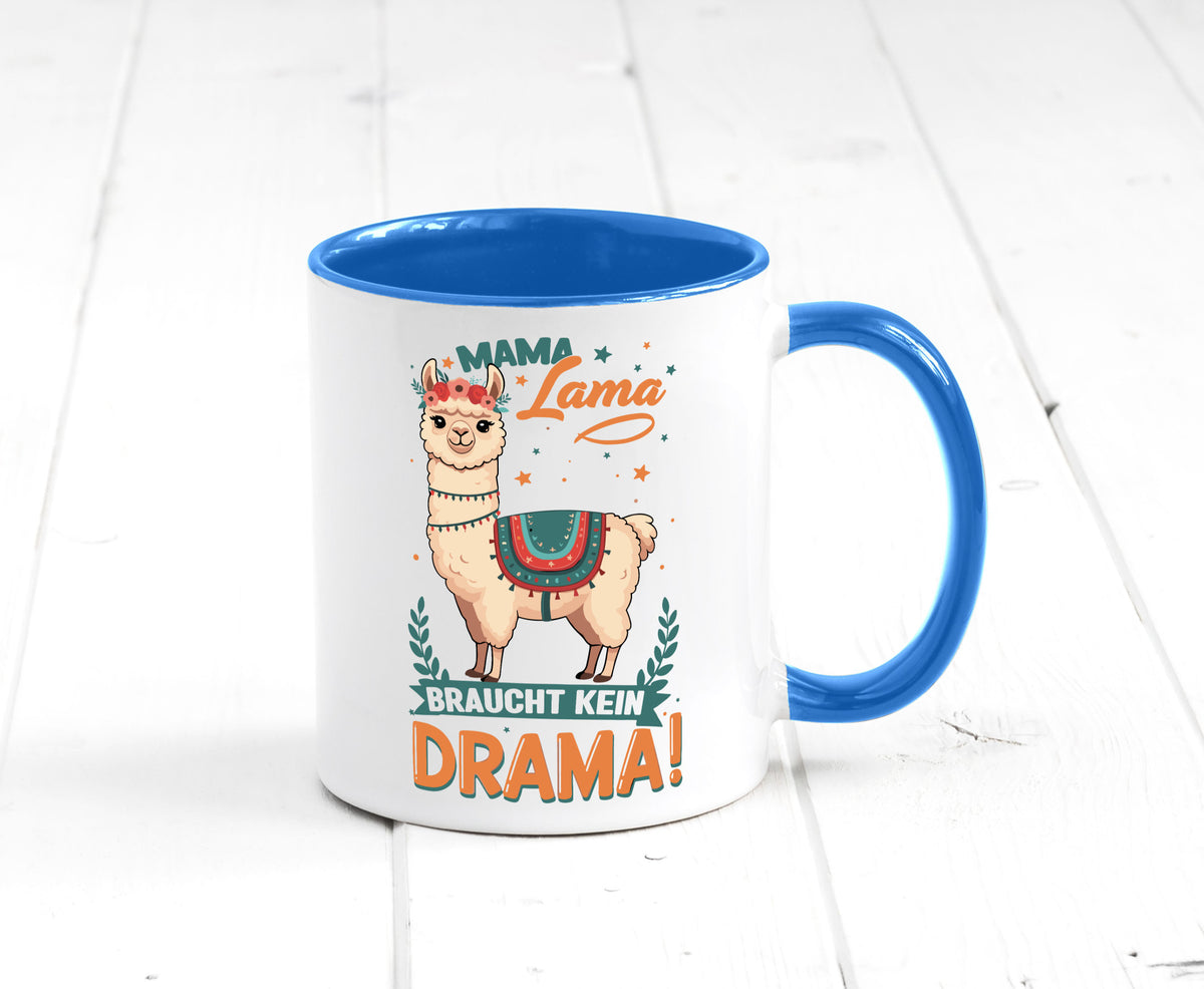 Mama Lama braucht kein Drama | Muttertag Humor Familie Geschenkidee Tasse
