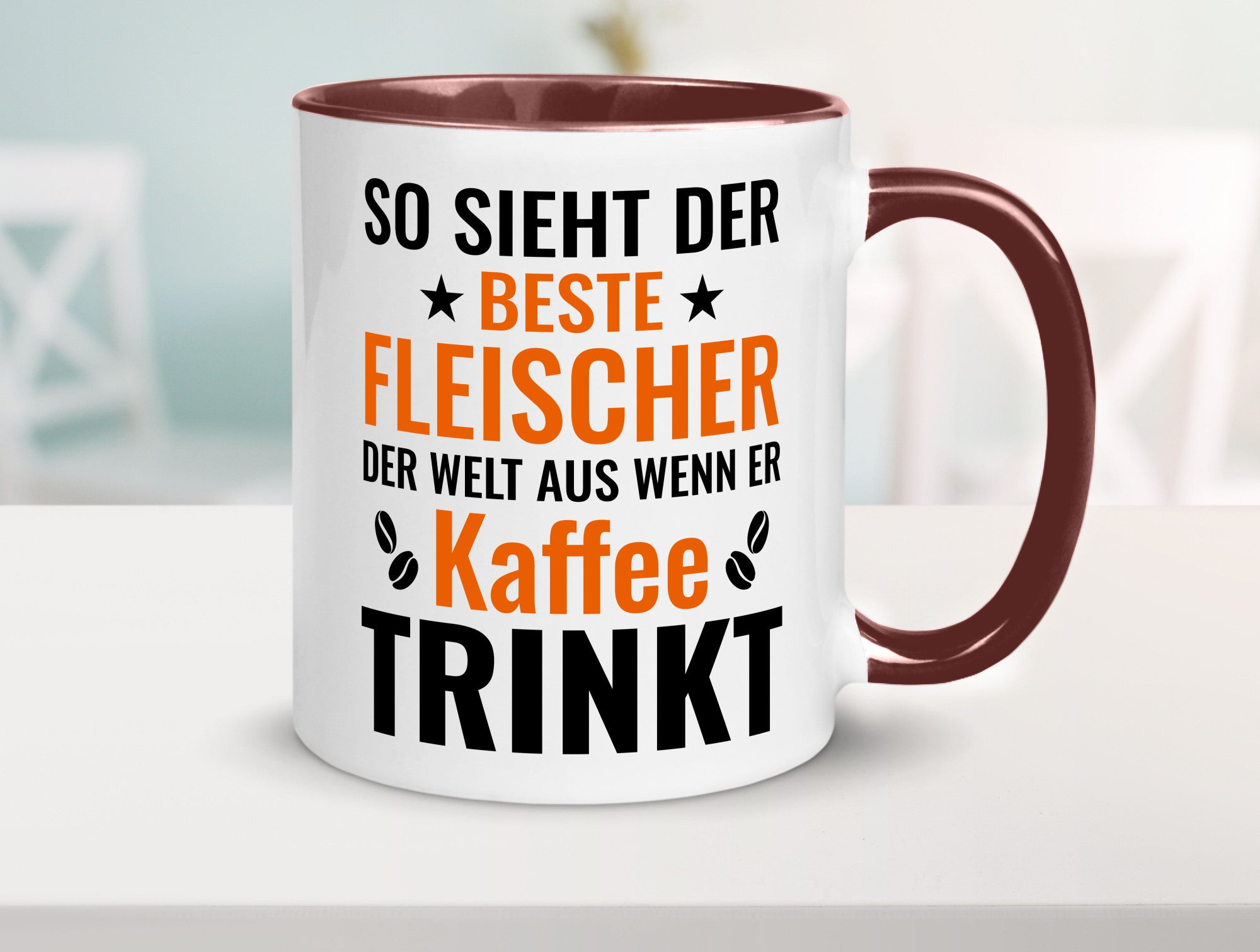 Kaffee trinkt: Fleischer | Schlachterei Humor Geschenkidee Tasse
