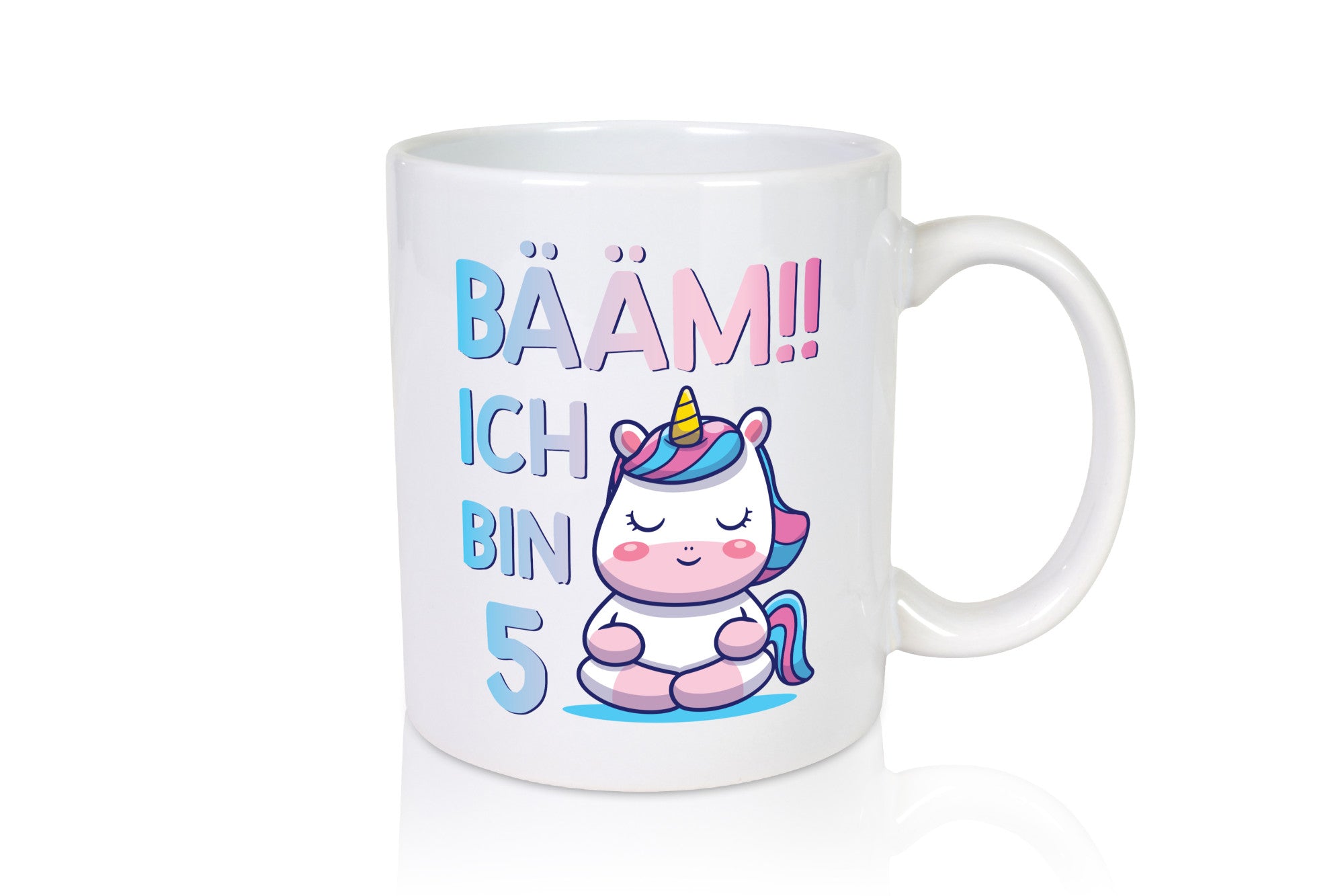 Baam!! Ich bin 5 | Einhorn Geschenkidee Humor Tasse