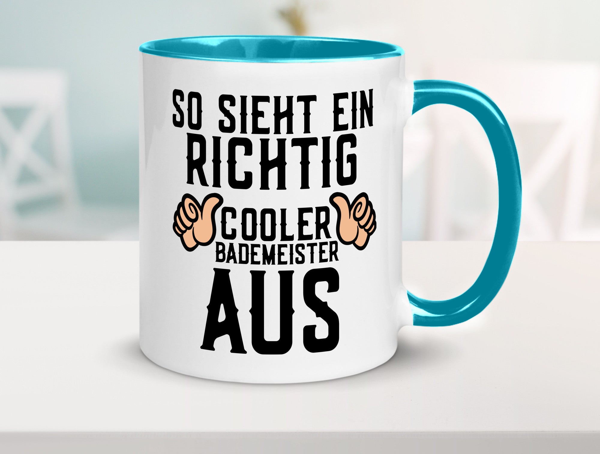 Richtig cooler Bademeister | Daumen hoch Schwimmbad lustig Humor Geschenkidee