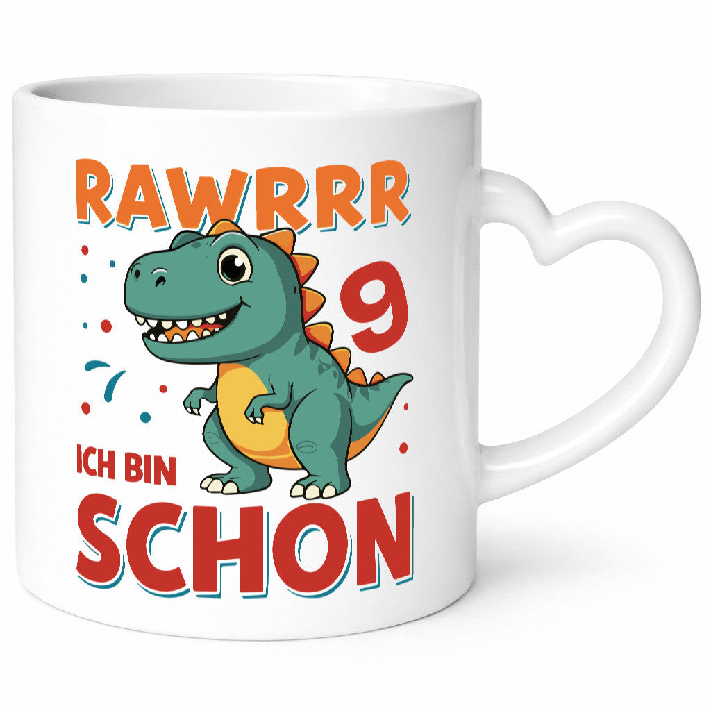 9. Geburtstag | 9 Jahre Raw ich bin schon T-Rex Geschenkidee Humor Tasse
