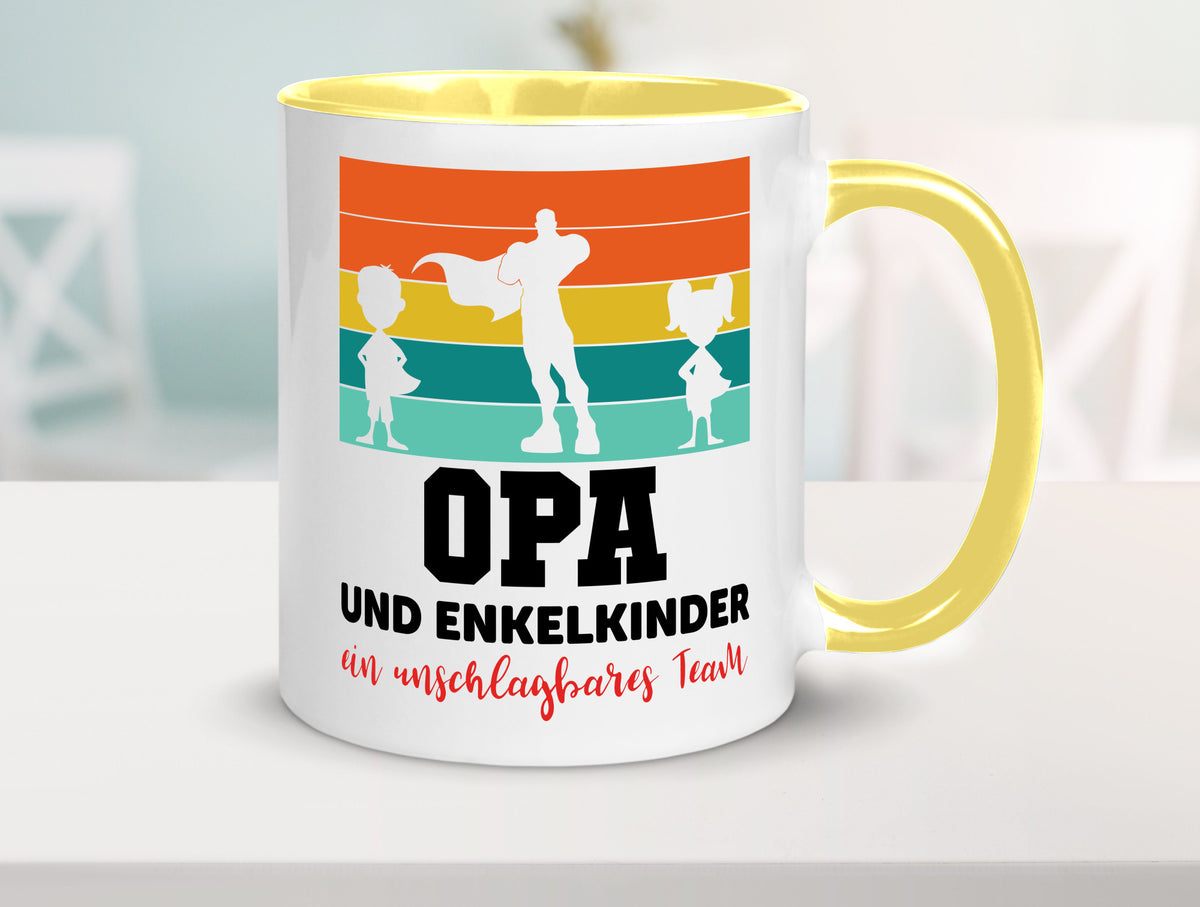 Opa und Enkelkinder ein unschlagbares Team Geschenkidee Familie Humor Tasse