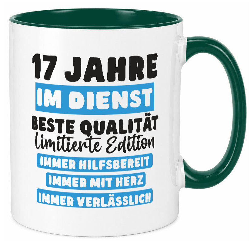 17 Jahre im Dienst | Jubiläum Arbeit v6 Humor Kollegen Büro Geschenkidee Tasse