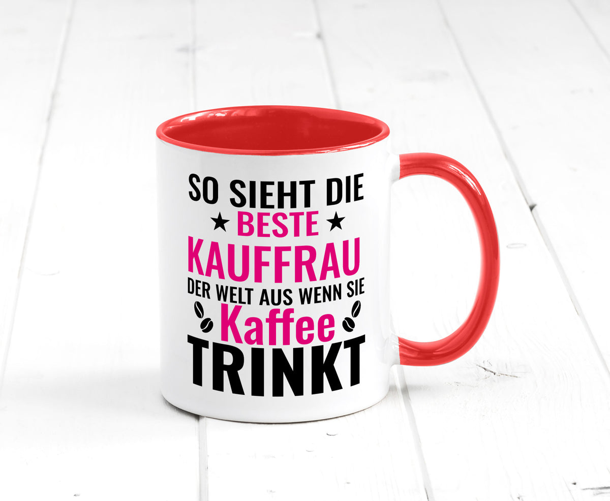 Kaffee trinkt: Kauffrau | Kauffrauen lustiger Spruch Geschenk Humor Tasse