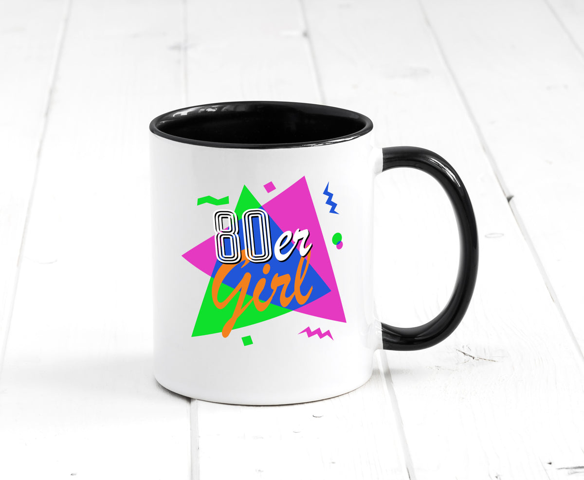 80er Girl - Jahre bunt + verrückt retro Humor Geschenkidee Tasse