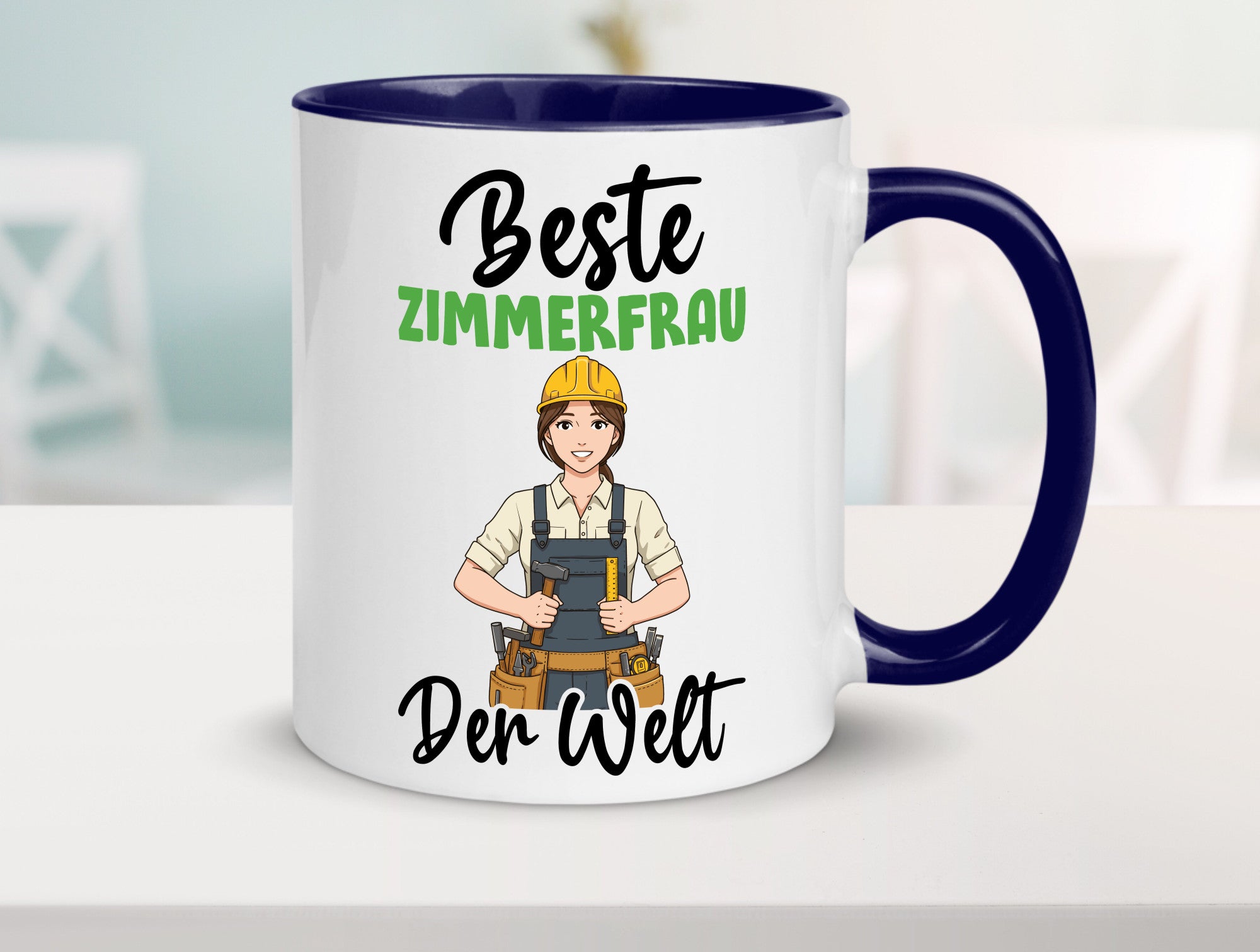 Beste Zimmerfrau| Holzbau | Handwerkerin v2 Geschenk Humor Geschenkidee