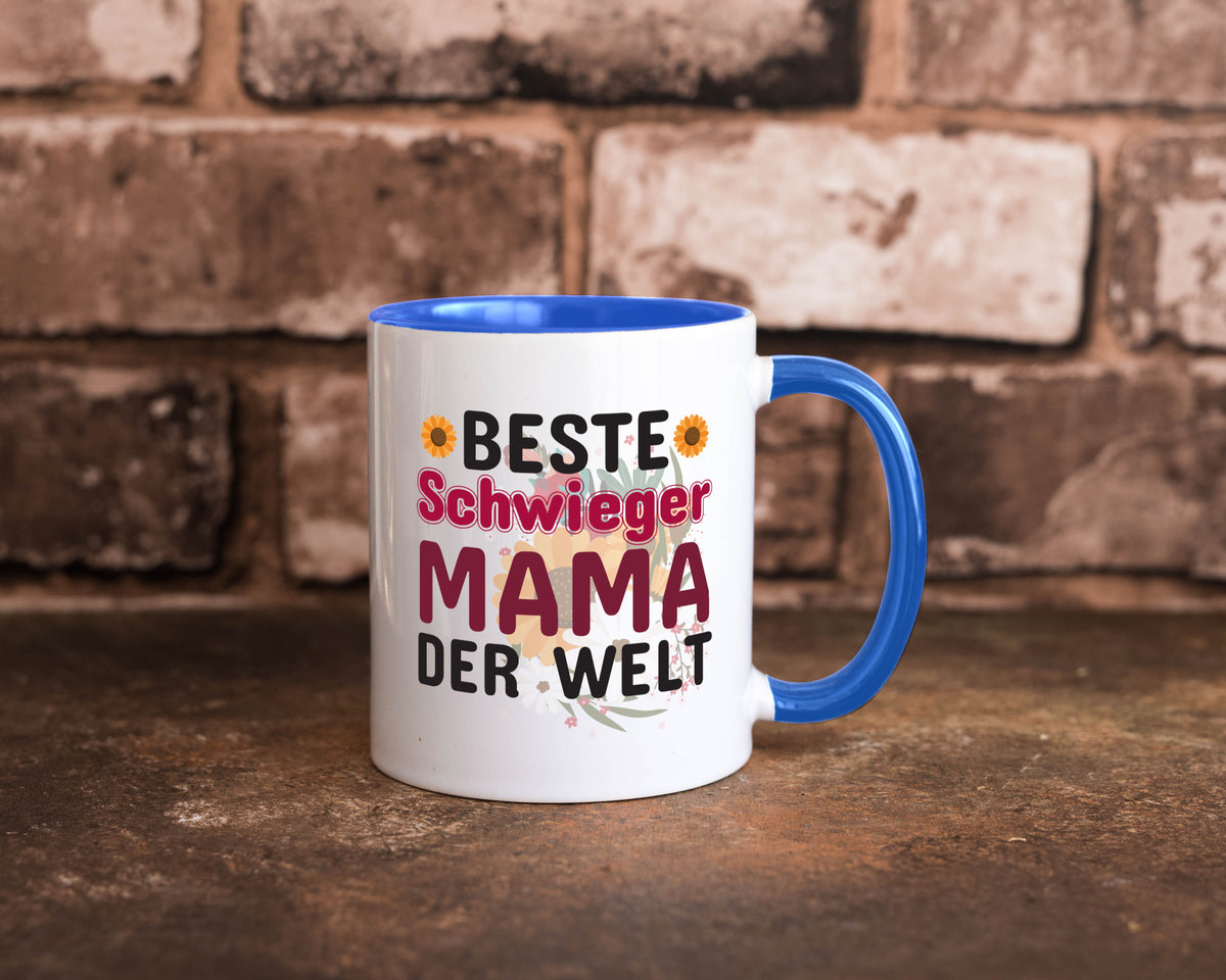 Beste Schwiegermama | Schwiegermutter Tasse Blumen Humor Familie Geschenkidee