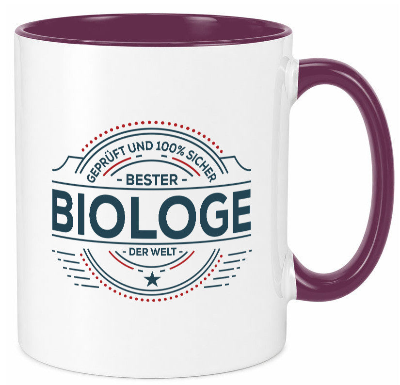 Geprüft und sicher: Biologe | Biologie Naturforscher Geschenk Humor Tasse