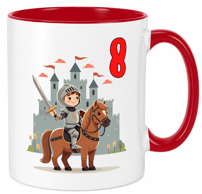 8. Geburtstag | 8 Jahre Ritter Junge Schloss Geschenk Geschenkidee lustiger Tasse