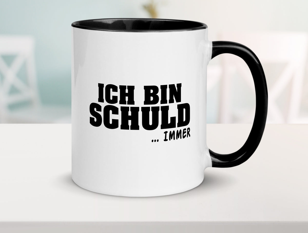 Ich bin Schuld | Schwarze Schaff lustig Humor Geschenkidee Geschenk Tasse