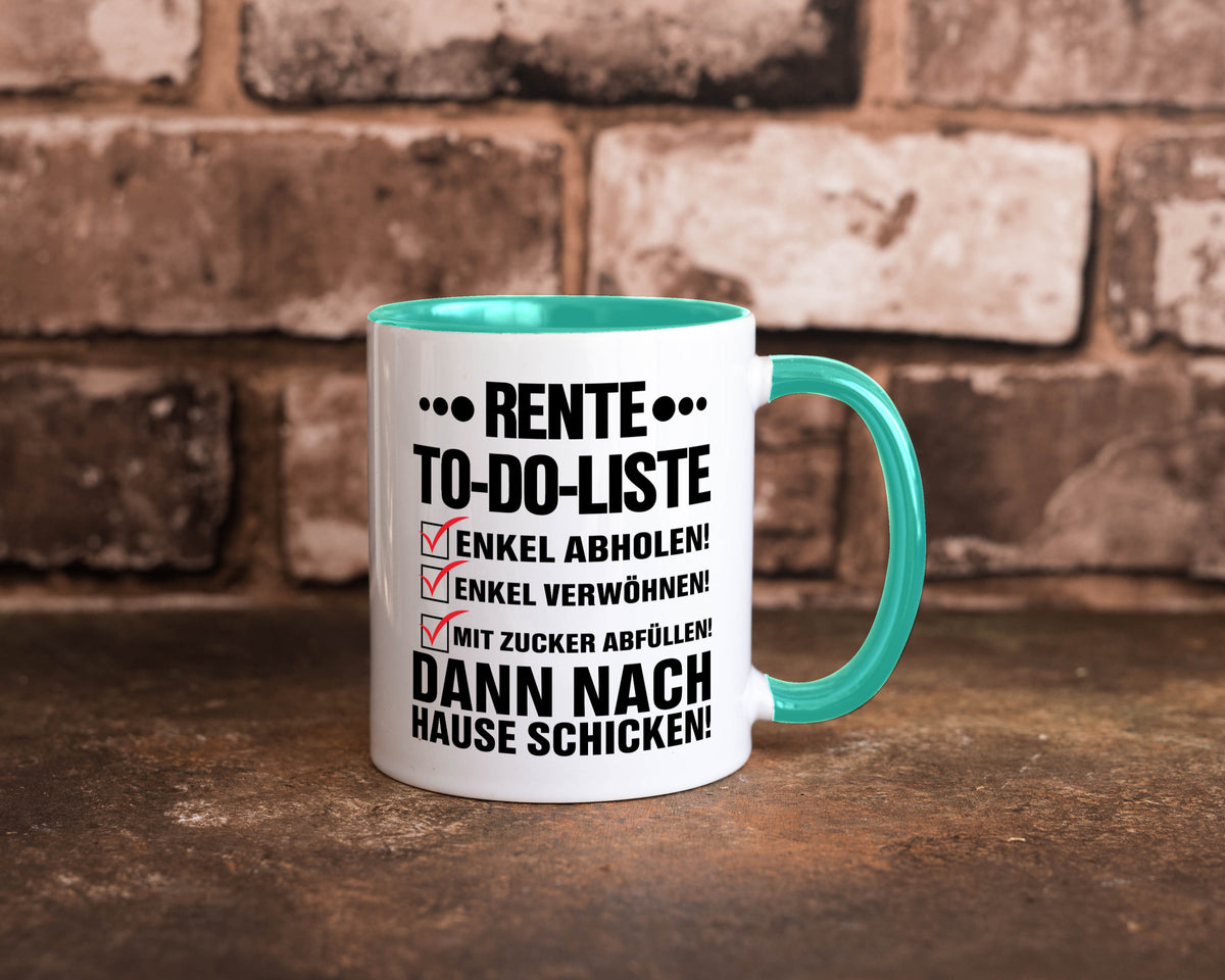 Rente To-Do-Liste | Rentner Tasse Enkel verwöhnen Geschenk Ruhestand Jubiläum