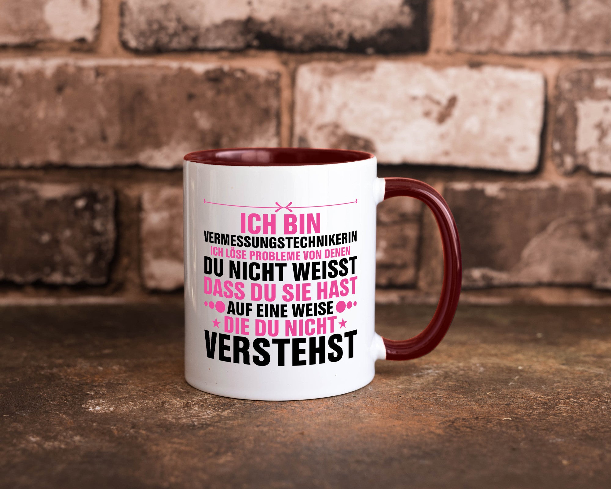 Löse Probleme: Vermessungstechnikerin | Techniker Geschenkidee Humor Tasse