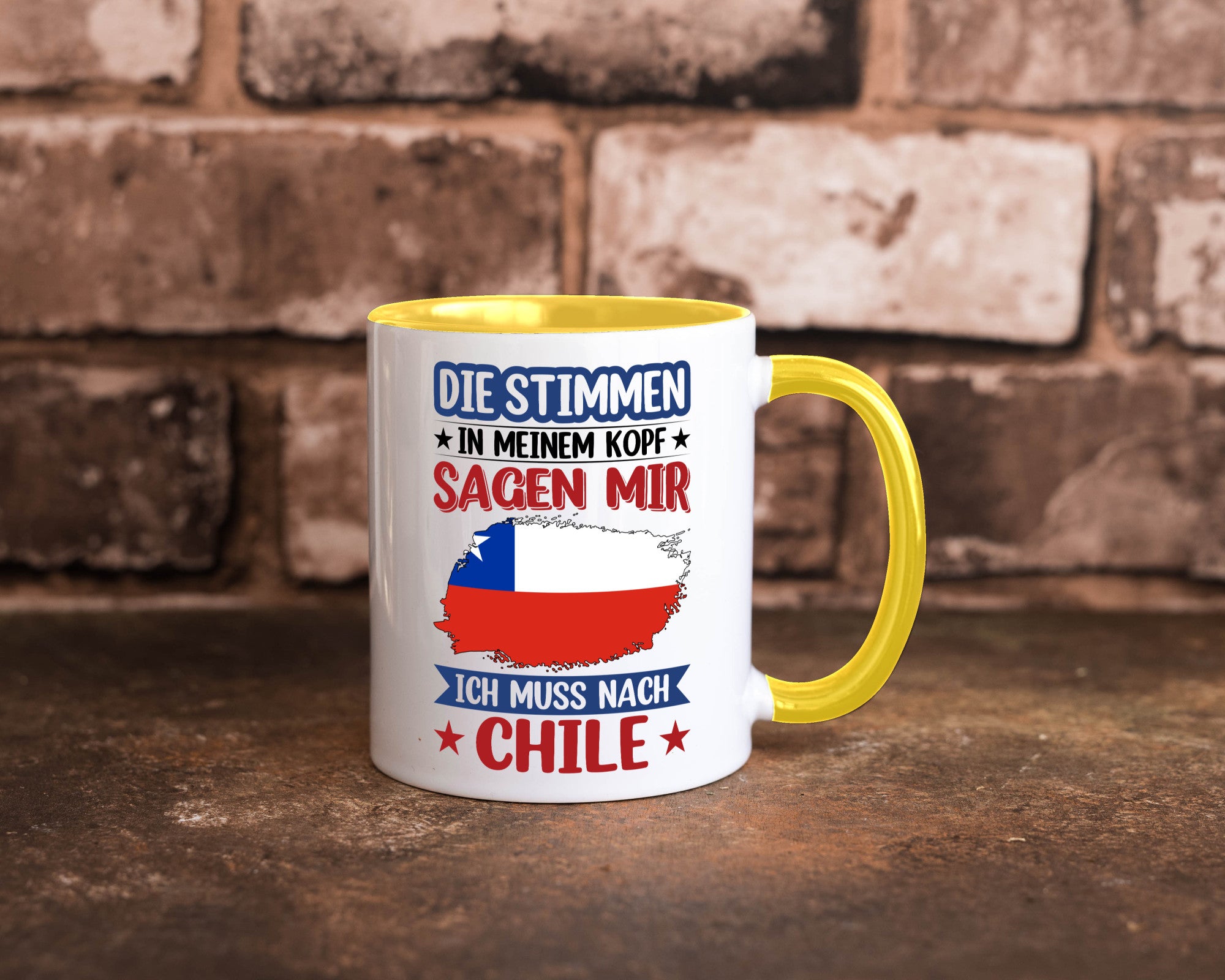Chile | Urlaub Stimmen in meinem Kopf Traumland Geschenkidee Humor Tasse