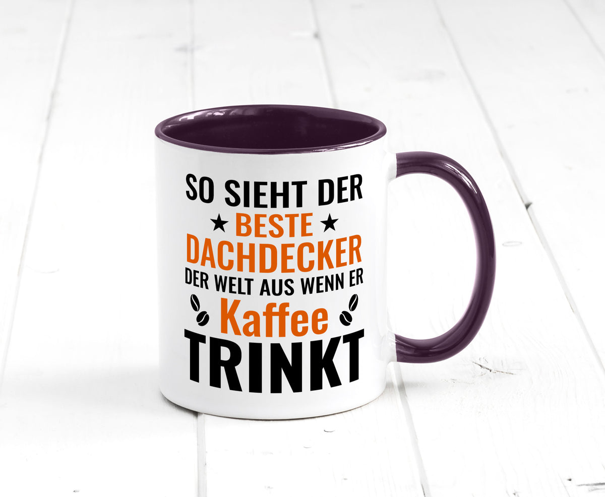 Kaffee trinkt: Dachdecker | Dachbau Hausbau lustig Humor Geschenkidee Geschenk Tasse