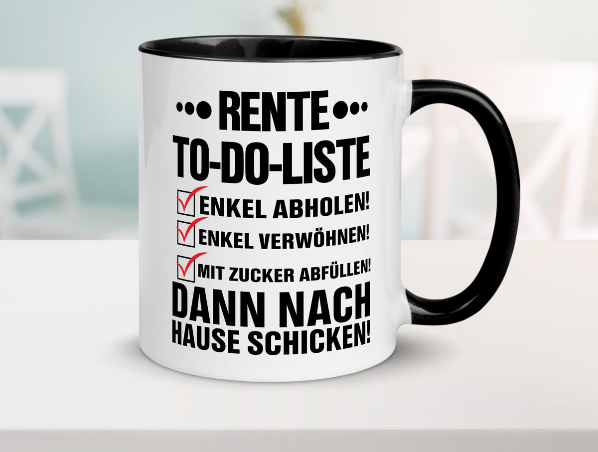 Rente To-Do-Liste | Rentner Tasse Enkel verwöhnen Geschenk Ruhestand Jubiläum