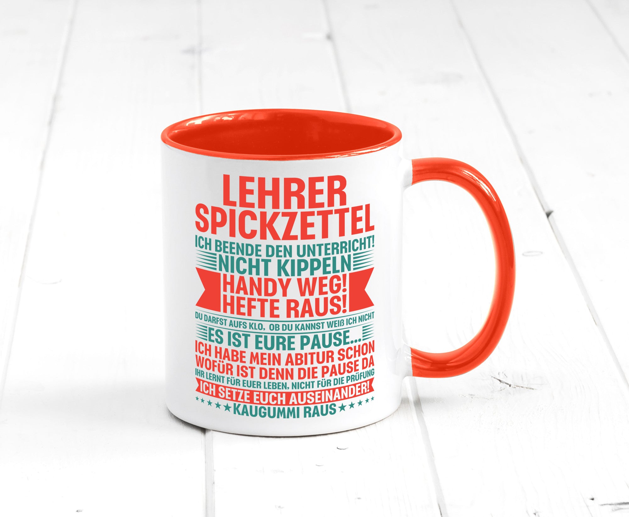 Lehrer Spickzettel | Beruf Tasse lustiger Spruch vl4 lustig Arbeit Kollegen
