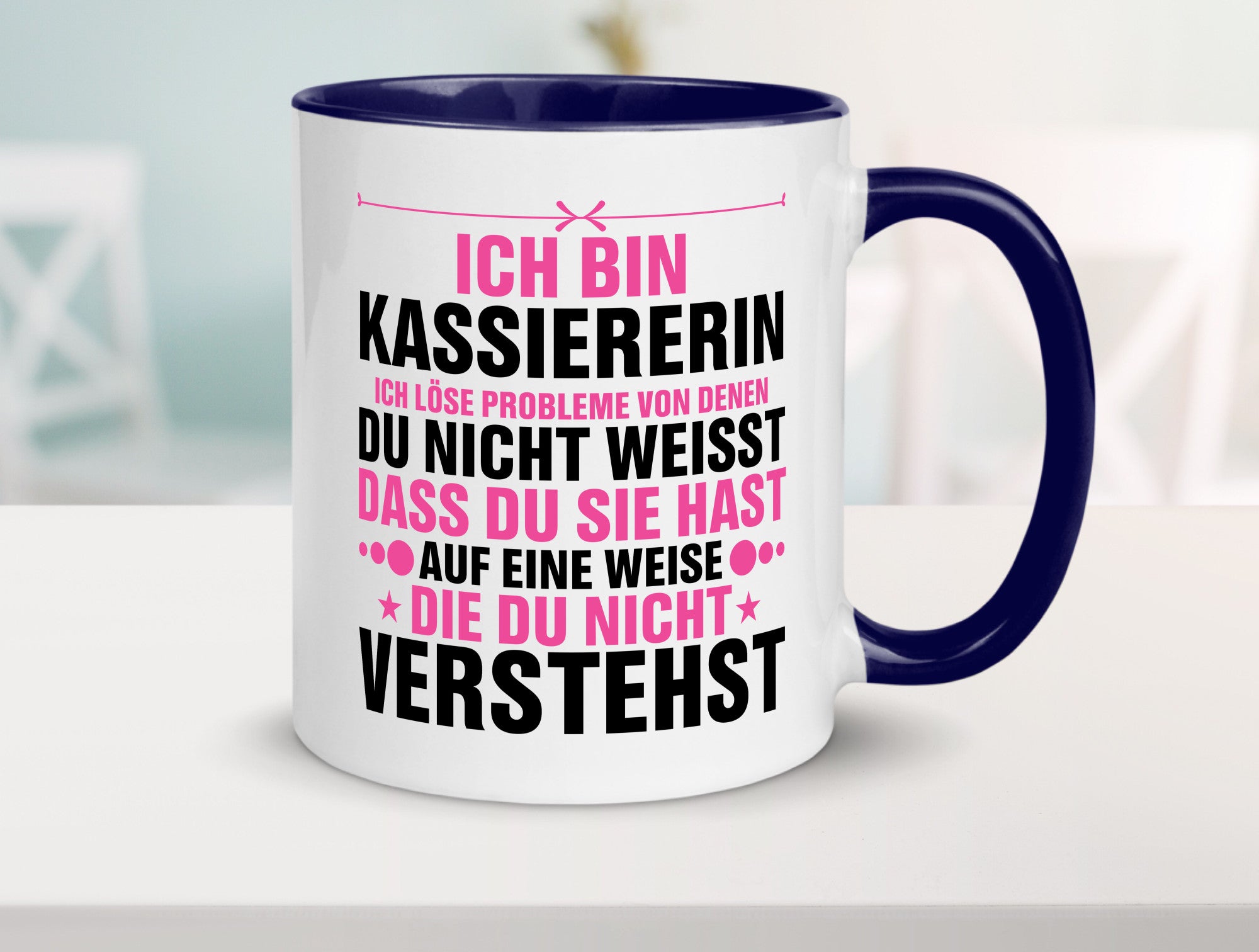 Löse Probleme: Kassiererin v2 lustiger Spruch Geschenk Humor Geschenkidee Tasse