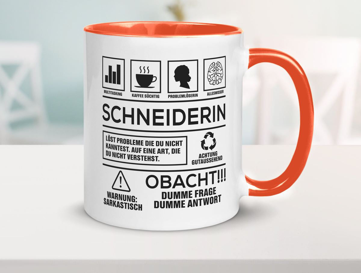 Achtung Probleme Schneiderin | Beruf Schneiderei Geschenkidee Arbeit Kollegen Tasse