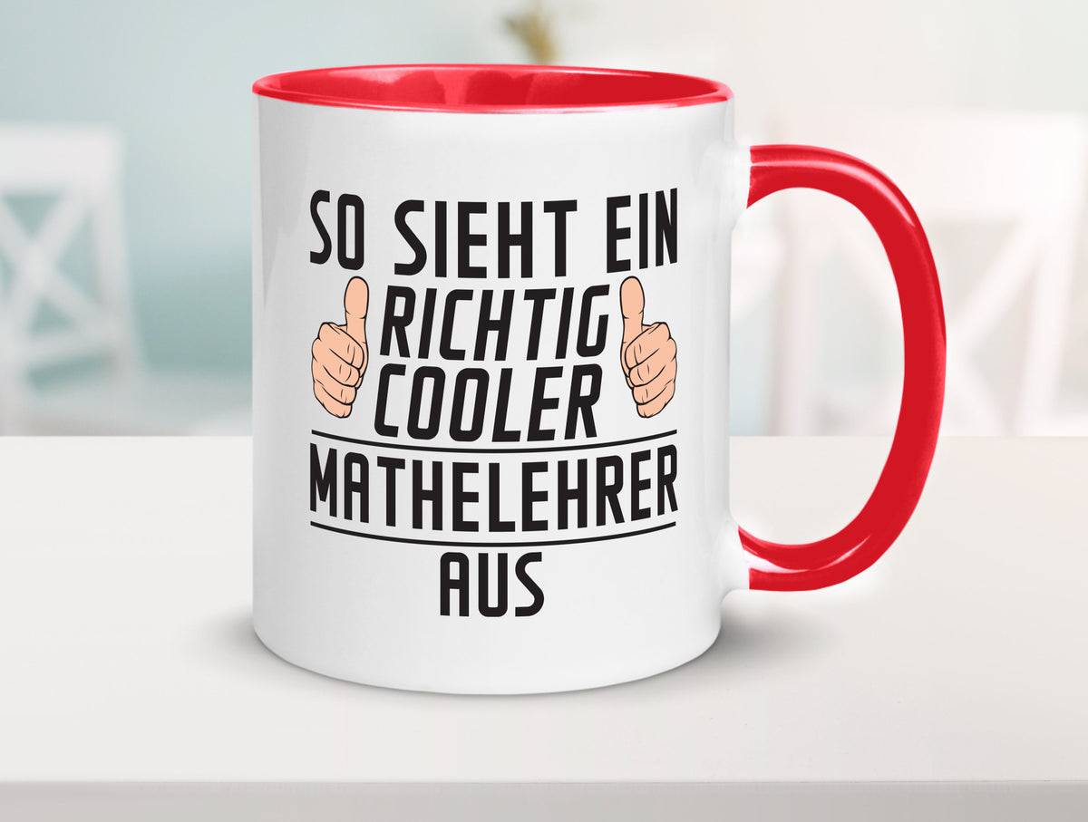 Richtig Cooler Mathelehrer | Lehrer Mathe lustig Humor Geschenkidee Geschenk Tasse